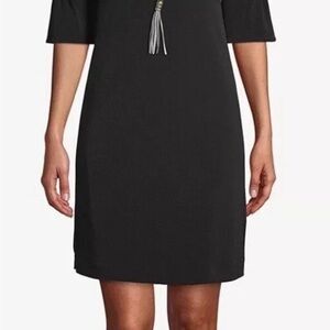 New Chico’s Ponte Bell Sleeve Short Dress Black Size 2.5